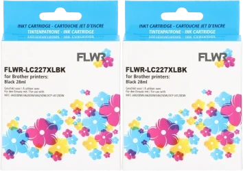 FLWR Brother LC-227BK 2-pack zwart Front box