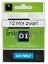 Dymo D1 zwart op transparant 12mm