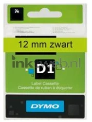 Dymo  D1 zwart op groen breedte 12 mm Front box