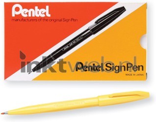 Pentel S520 Fijnschrijver geel Combined box and product