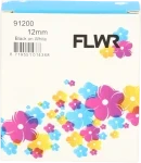 FLWR Dymo  91200 zwart op wit breedte 12 mm