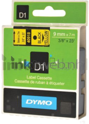 Dymo  40918 zwart op geel breedte 9 mm Front box
