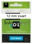 Dymo D1 zwart op wit 12mm zwart