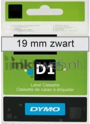 Dymo  D1 zwart op transparant breedte 19 mm Front box