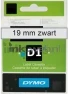 Dymo D1 zwart op transparant 19mm zwart