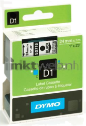 Dymo  D1 zwart op transparant breedte 24 mm Front box