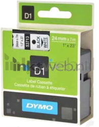 Dymo  D1 zwart op wit breedte 24 mm Front box