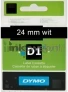 Dymo D1 wit op zwart 24mm wit