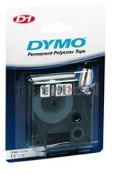Dymo  D1 permanent zwart op wit breedte 12 mm Front box