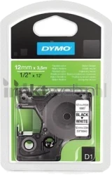 Dymo  D1 flexibel zwart op wit breedte 12 mm Front box