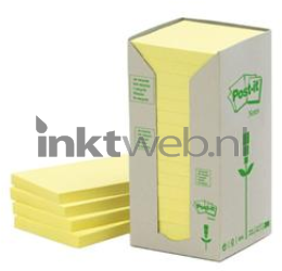 3M Post-it 76x76mm recycled 16-pack geel Combined box and product