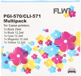 FLWR Canon CLI-571XL Multipack zwart en kleur Front box