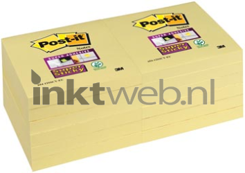 3M Post-it-655 76x127mm 12 pack geel Combined box and product