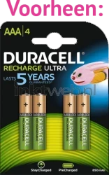 Duracell AAA Rechargeable Stay Charged, 900 mAh 4 stuks Product only