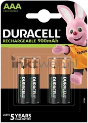 Duracell AAA Rechargeable Stay Charged, 900 mAh 4 stuks Combined box and product