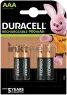 Duracell AAA Rechargeable, 900 mAh 4 stuks