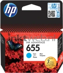 HP 655 cyaan Front box