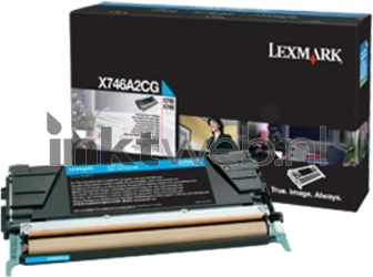 Lexmark X746A3CG cyaan Combined box and product