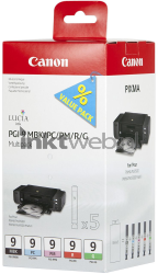 Canon PGI-9 Multipack MBK, PC, PM, R, G zwart en kleur Front box