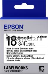 Epson  LK-5WBW zwart op wit breedte 18 mm Front box