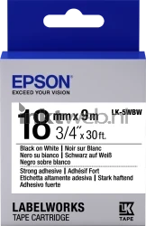 Epson  LK-5WBW zwart op wit breedte 18 mm Front box