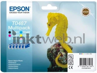 Epson T0487 multipack zwart en kleur Front box