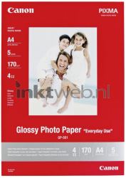 Canon  GP-501 Fotopapier Glans | A4 | 170 gr/m² 5 stuks Front box