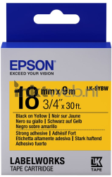 Epson  LK-5YBW zwart op geel breedte 18 mm Front box