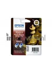 Epson T0511 twin pack zwart Front box