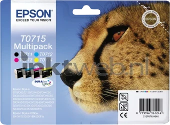 Epson T0715 multipack zwart en kleur Front box