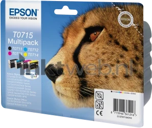 Epson T0715 multipack zwart en kleur Front box