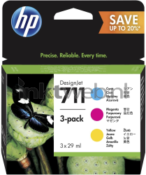 HP 711 3-pack kleur Front box