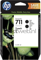 HP 711 2-pack zwart Front box