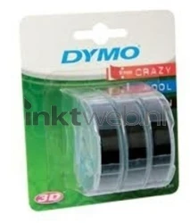 Dymo  S0847730 3 pack  op zwart breedte 9 mm Combined box and product