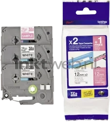 Brother  TZE32M3 3-pack zwart op wit breedte 12 mm Combined box and product