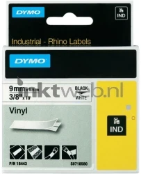 Dymo  S0718580 zwart op wit breedte 9 mm Front box