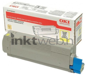 Oki C612 Toner geel Combined box and product
