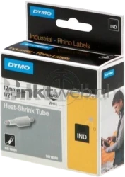 Dymo  ID1 Heat shrink 18055 zwart op wit breedte 12 mm Front box