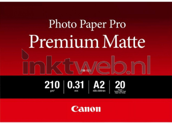 Canon  PM-101 Premium fotopapier Mat | A2 | 210 gr/m² 1 stuks Front box