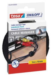 Tesa On&Off kabelbinder klittenband 5m zwart Front box