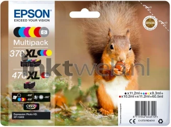 Epson 378XL / 478XL multipack zwart en kleur Front box