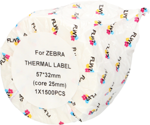 FLWR Zebra  etikettering 32 mm x 57 mm  wit