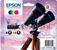 Epson 502 Multipack (Opruiming Opruiming 4 x 1-pack los) zwart en kleur