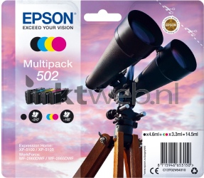 Epson 502 Multipack zwart en kleur Front box
