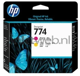 HP 774 magenta en geel Front box