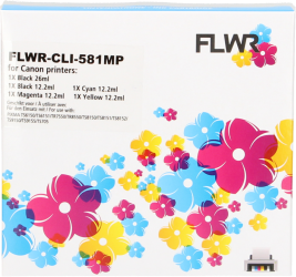 FLWR Canon CLI-581XXL Multipack zwart en kleur Front box