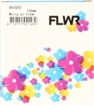 FLWR Dymo  45020 wit op transparant breedte 12 mm