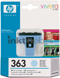 HP 363 cyaan Combined box and product