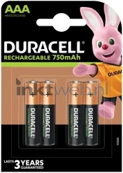 Duracell AAA Rechargeable Stay Charged, 750 mAh 4 stuks Front box