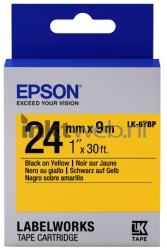Epson  LK-6YBP zwart op geel breedte 24 mm Front box